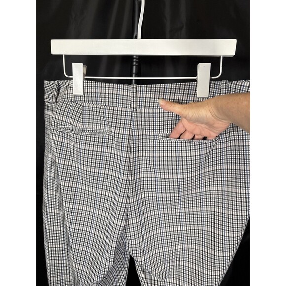 A New Day Pants Womens Size 14 Plaid Stretch Flat Front Mid Rise Tapered Leg - Picture 7 of 9